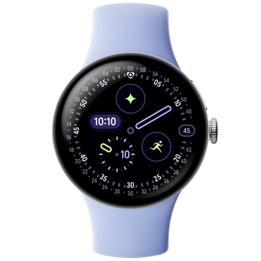 Google Google Pixel Watch 4 Wi-Fi 41mm - Zilver met Paarse Sportband