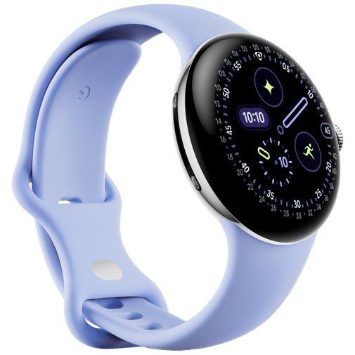 Google Google Pixel Watch 4 Wi-Fi 41mm - Zilver met Paarse Sportband, foto 2 van 6