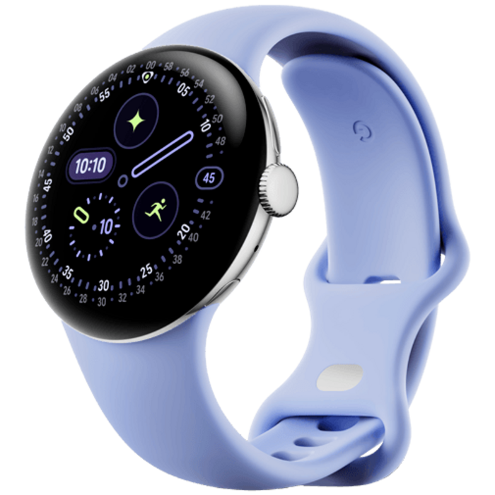 Google Google Pixel Watch 4 Wi-Fi 41mm - Zilver met Paarse Sportband