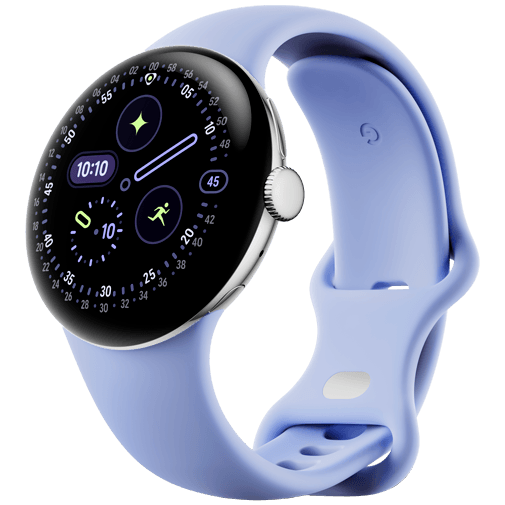 Google Google Pixel Watch 4 Wi-Fi 41mm - Zilver met Paarse Sportband, foto 3 van 6