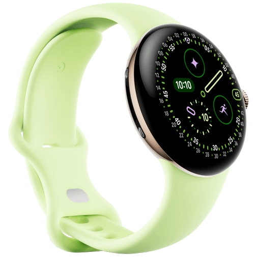 Google Google Pixel Watch 4 (Wi-Fi) Smartwatch - 41mm - Champagne Gold / Lemongrass, foto 2 van 6