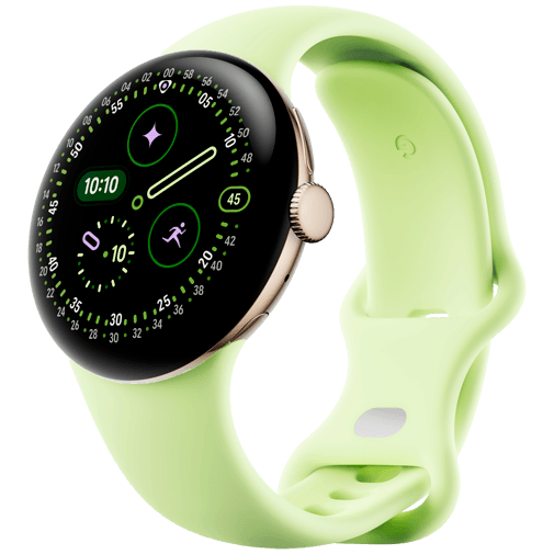 Google Google Pixel Watch 4 (Wi-Fi) Smartwatch - 41mm - Champagne Gold / Lemongrass, foto 3 van 6