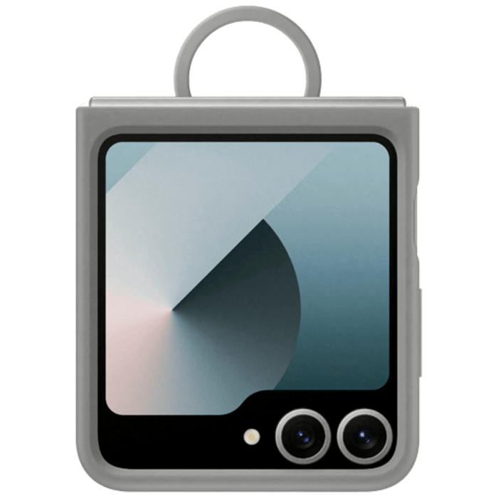 Samsung Samsung Galaxy Z Flip 6 Siliconen Hoesje met Ring - Grijs