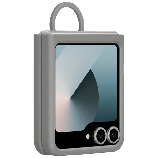 Samsung Samsung Galaxy Z Flip 6 Siliconen Hoesje met Ring - Grijs