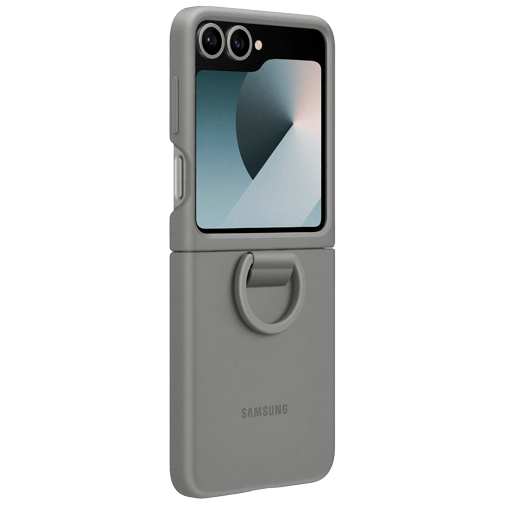 Samsung Samsung Galaxy Z Flip 6 Siliconen Hoesje met Ring - Grijs