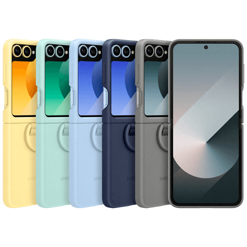 Samsung Samsung Galaxy Z Flip 6 Siliconen Hoesje met Ring - Grijs