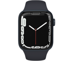 Refurbished Apple Refurbished Apple Watch Series 7 41mm RVS Zwart 4G - Sportbandje - Licht gebruikt