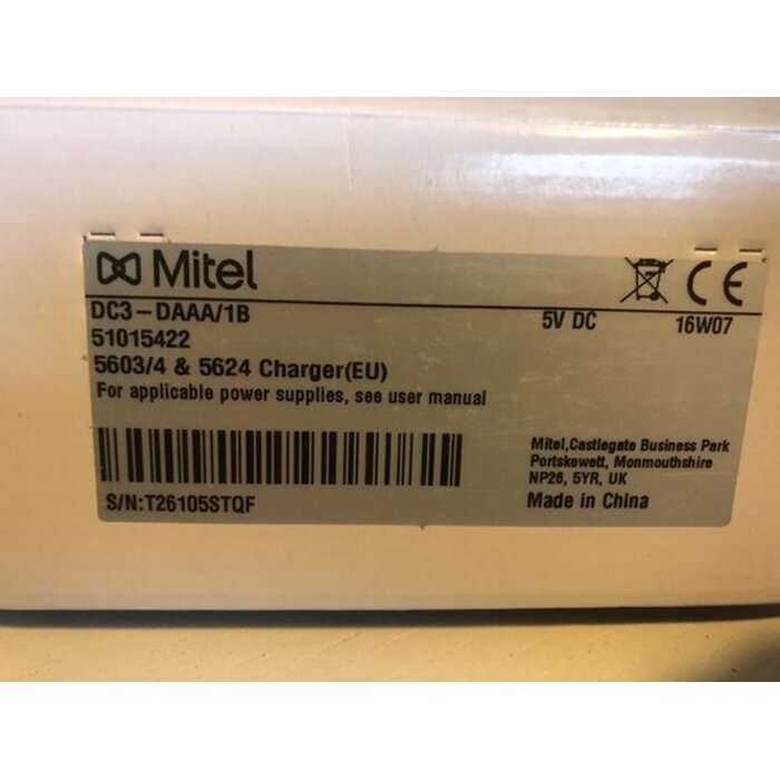 Mitel Mitel 7x2d Series Desktop Charger voor 700-serie DECT-handsets (51310678)