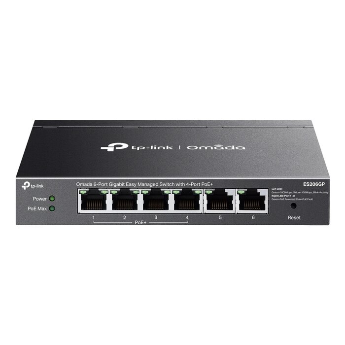 TP-Link TP-Link Omada ES206GP 6-Poorts Cloud Managed Gigabit PoE+ Switch (4x PoE+, 65W)