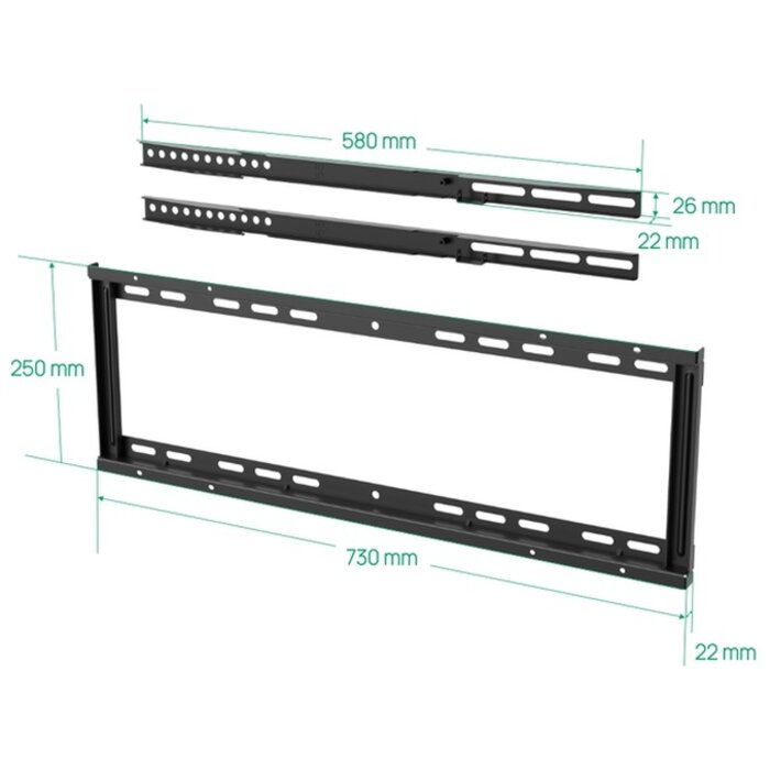 Yealink Yealink MD-WallMount Wandbeugel voor MD65, MD75 en MD86 Vergaderschermen - Zwart