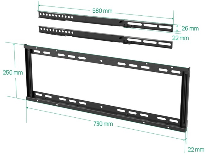 Yealink Yealink MD-WallMount Wandbeugel voor MD65, MD75 en MD86 Vergaderschermen - Zwart