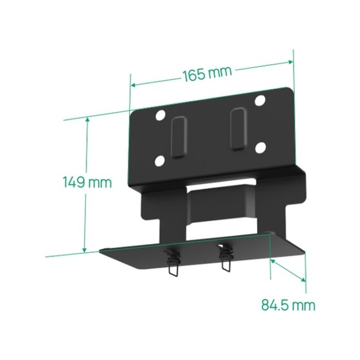 Yealink Yealink MD-AVBracket-L Montagebeugel voor A50/S50 op MD75/MD86 Displays Zwart
