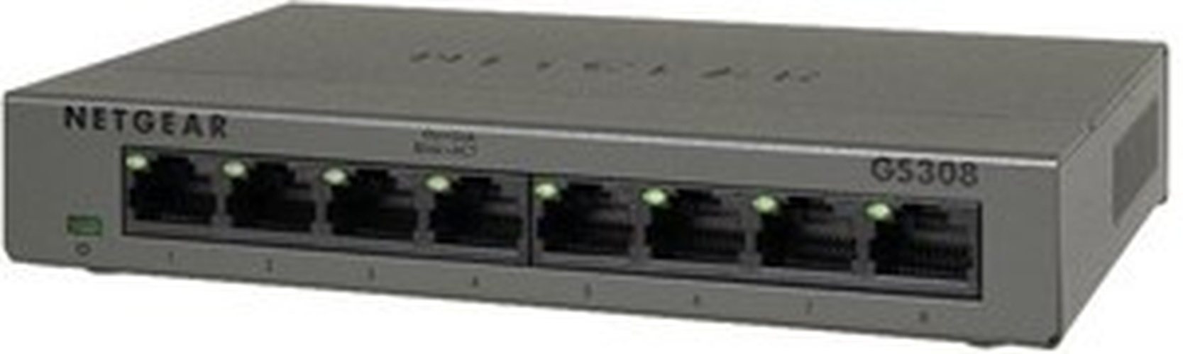 Netgear Netgear GS308-300PES 8-Poorts Unmanaged Gigabit Switch - Metalen Behuizing - Zwart