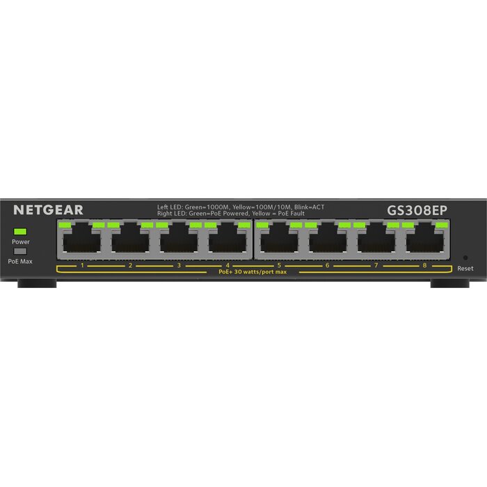 Netgear Netgear GS308EP 8-Poorts Gigabit PoE+ Switch (Smart Managed)