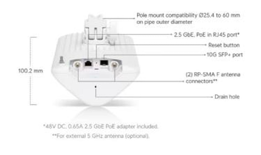 Ubiquiti Ubiquiti UISP Wave AP Gen2 60 GHz PtMP Access Point met 5 GHz Back-up (5.4 Gbps)
