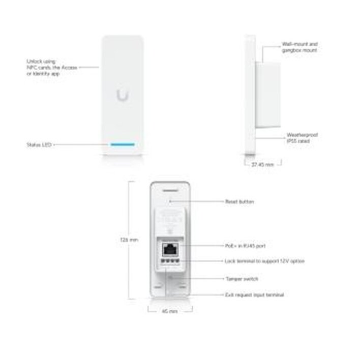 Ubiquiti Ubiquiti UniFi Access Ultra (UA-Ultra) - Compacte PoE Toegangscontroller & Reader