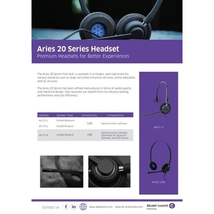 Alcatel-Lucent Alcatel-Lucent Aries 11 Bedrade Mono Headset (USB-A)
