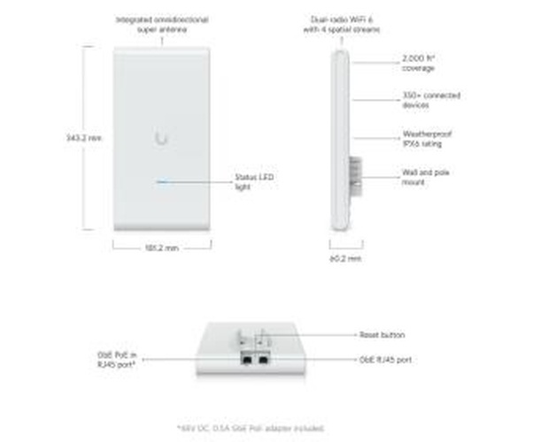 Ubiquiti Ubiquiti UniFi U6 Mesh Pro WiFi 6 Outdoor Access Point (3.0 Gbps, IPX6)