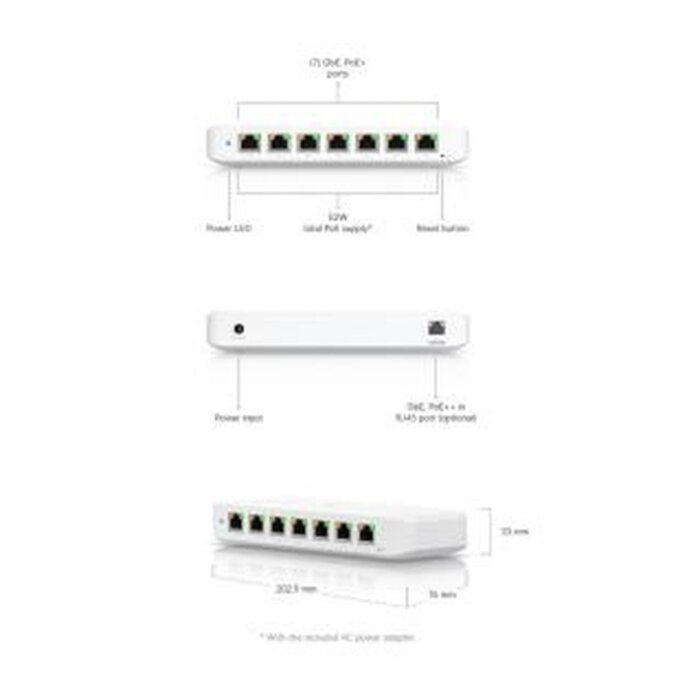Ubiquiti Ubiquiti UniFi Switch Ultra 60W - 8-Poorts PoE+ Managed Gigabit Switch