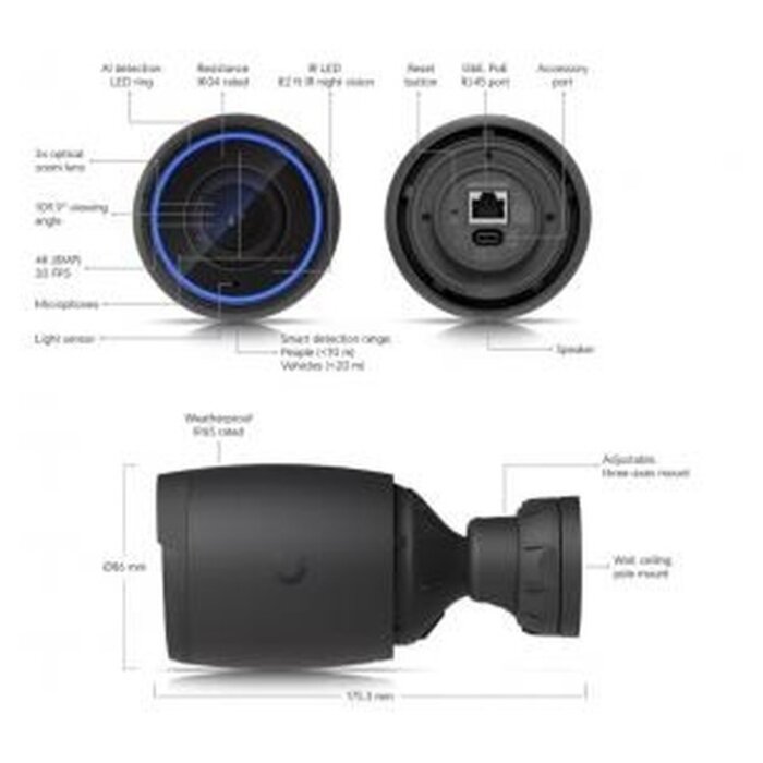 Ubiquiti Ubiquiti UniFi Protect AI Pro 4K Bewakingscamera Zwart