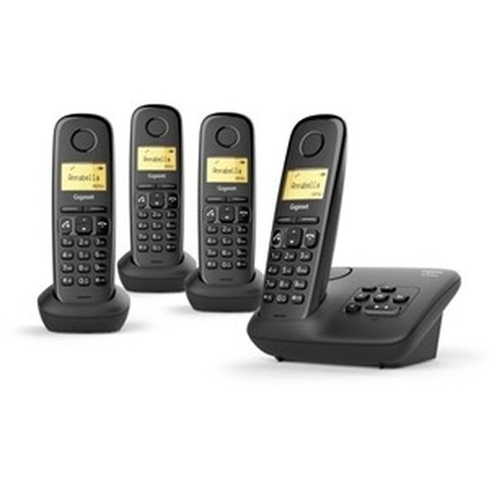 Gigaset Gigaset A270A Quattro DECT Telefoonset - 4 Handsets met Antwoordapparaat - Zwart