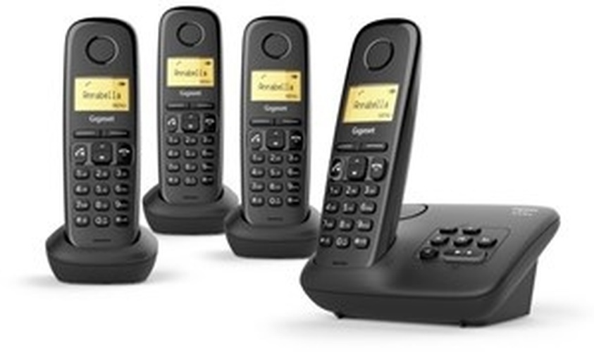 Gigaset Gigaset A270A Quattro DECT Telefoonset - 4 Handsets met Antwoordapparaat - Zwart