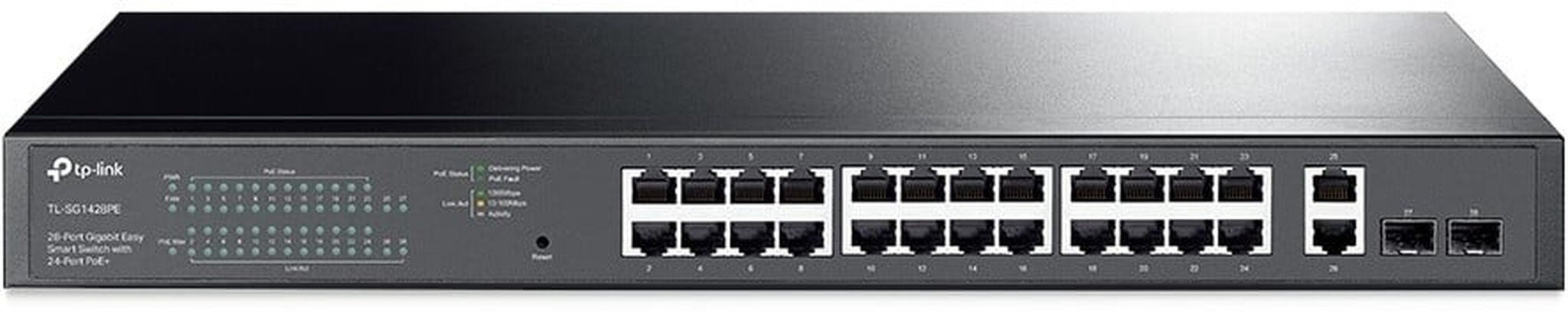 TP-Link TP-Link TL-SG1428PE JetStream 28-Poorts Gigabit Smart Switch (24x PoE+, 250W, Omada SDN, 2x SFP)