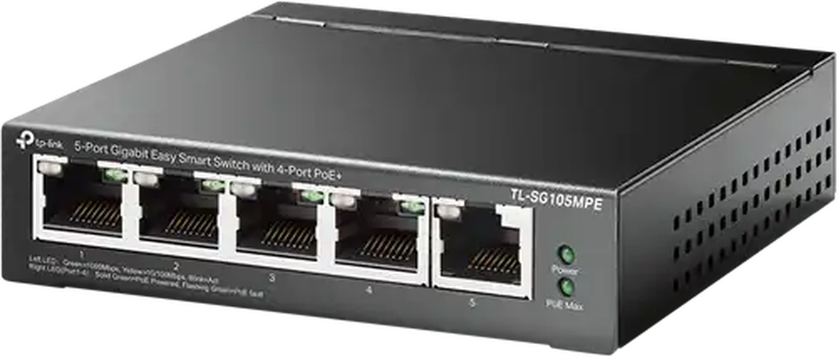TP-Link TP-Link TL-SG105MPE 5-Poorts Gigabit Easy Smart Switch met 4x PoE+ (120W)