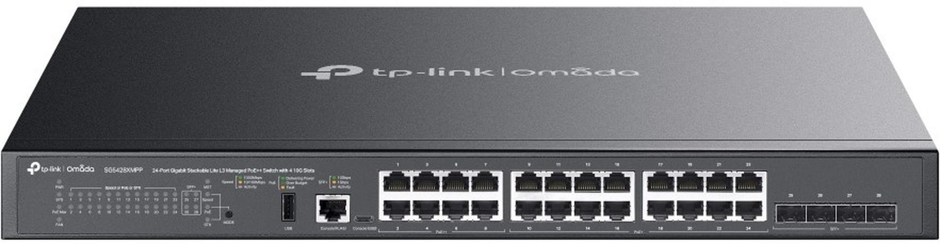 TP-Link TP-Link Omada SG5428XMPP 24-Poorts Gigabit Managed PoE++ Switch met 4x 10G SFP+ Uplinks