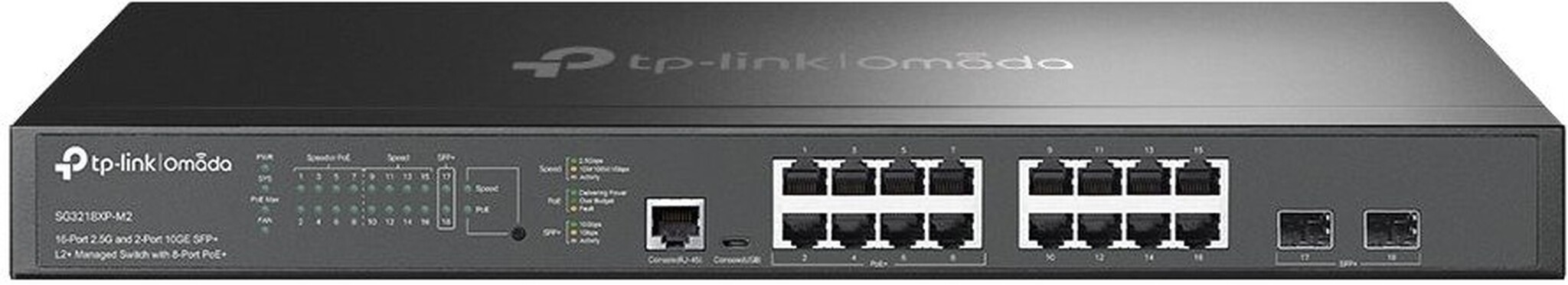 TP-Link TP-Link Omada SG3218XP-M2 L2+ Managed 2.5G PoE+ Switch met 10G Uplink