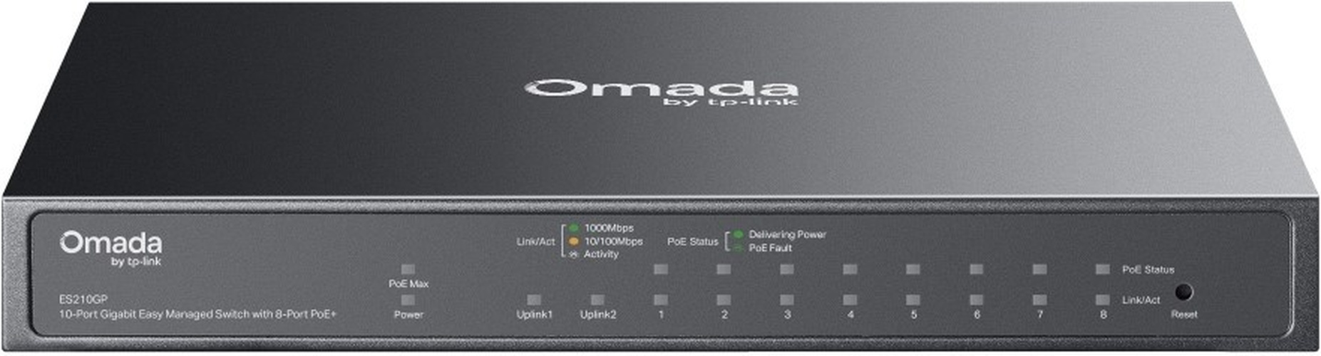 TP-Link TP-Link ES210GP 10-Poorts Gigabit Managed Switch met 8x PoE+ en 1 Combo SFP-poort