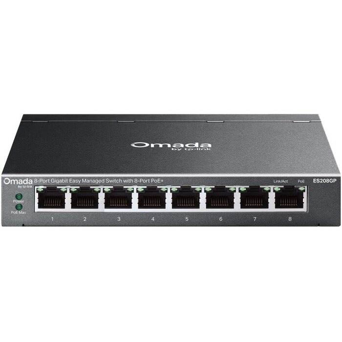 TP-Link TP-Link Omada ES208G 8-Poorts Gigabit Managed Switch - Fanless & SDN Ondersteuning