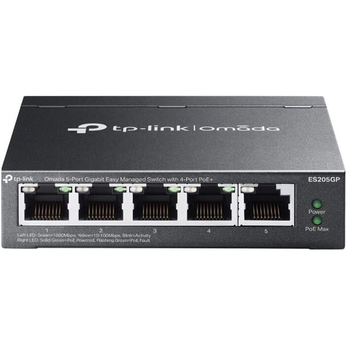 TP-Link TP-Link ES205GP - 5-Poorts Gigabit Easy Smart Switch met 4x PoE+ (65W)
