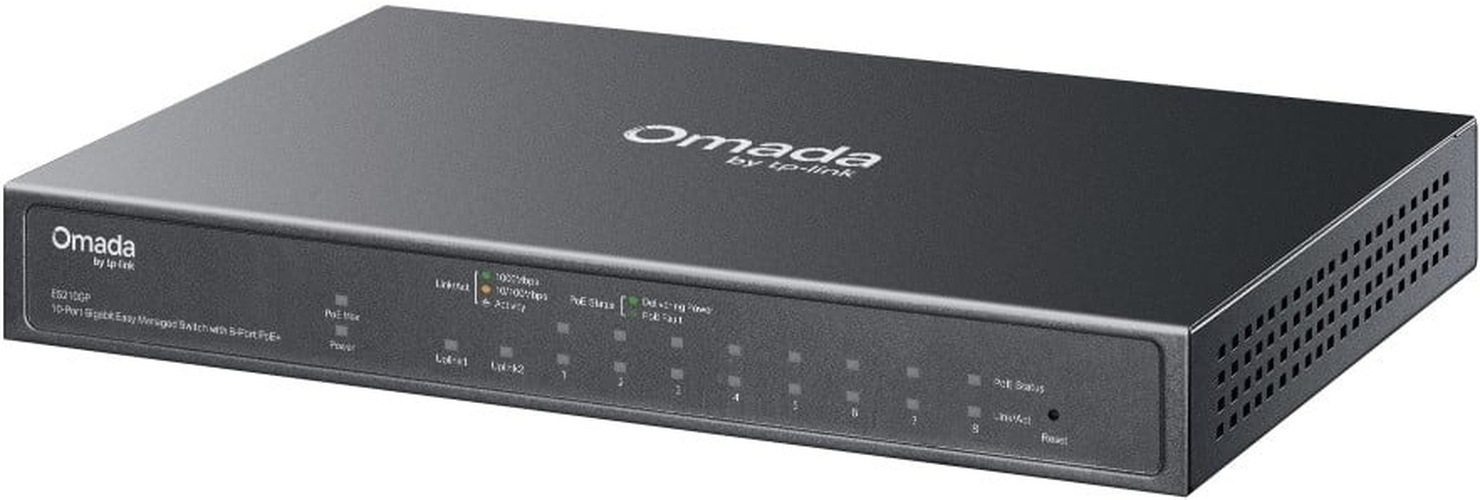 TP-Link TP-Link ES210GP 10-Poorts Gigabit Managed Switch met 8x PoE+ en 1 Combo SFP-poort