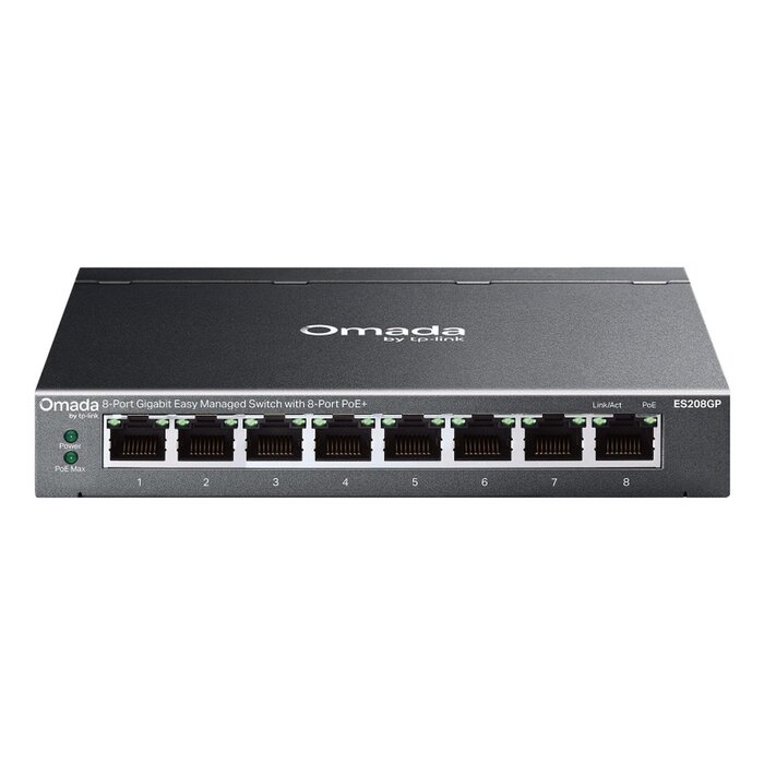 TP-Link TP-Link Omada ES208GP Managed 8-Poorts Gigabit Switch met 8 PoE+ Poorten (64W)