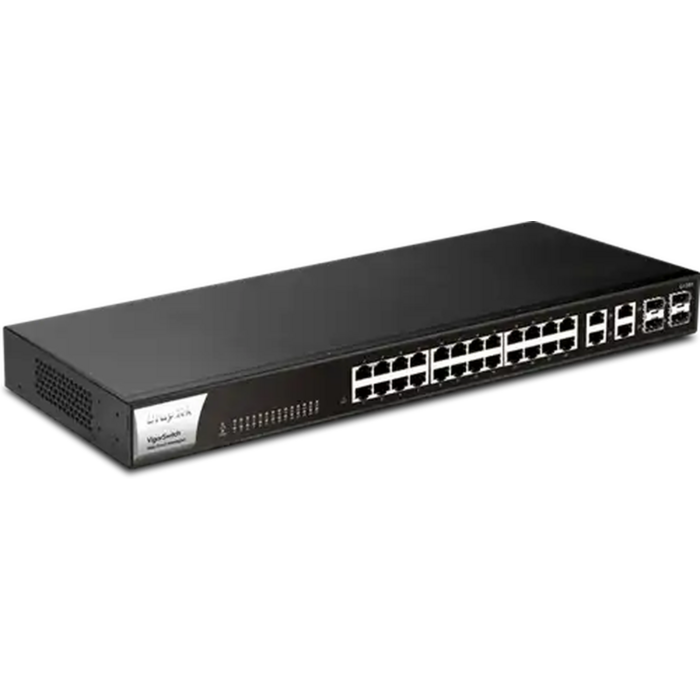 Draytek DrayTek VigorSwitch G1282 - 24-Port Gigabit PoE+ Switch (400W) met 4x 10G SFP+