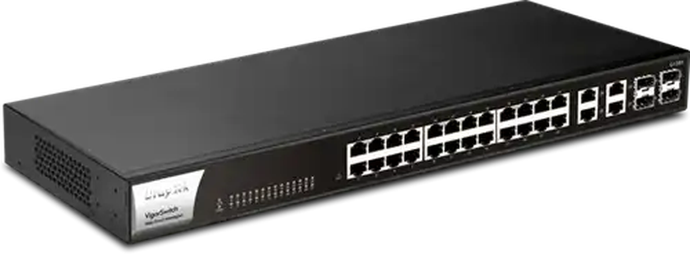 Draytek DrayTek VigorSwitch G1282 - 24-Port Gigabit PoE+ Switch (400W) met 4x 10G SFP+