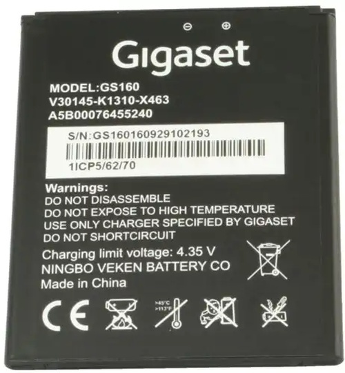 Gigaset Gigaset GS160 / GS170 Originele Accu 2500mAh (V30145-K1310-X463)