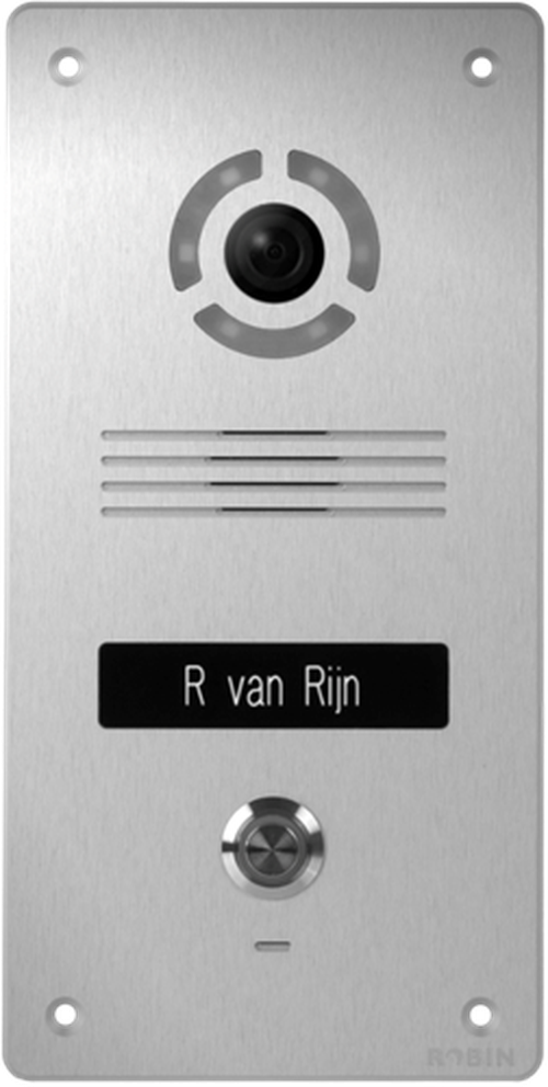 Robin Robin SlimLine SIP Video Intercom Inbouw Zilver - 1 Toets