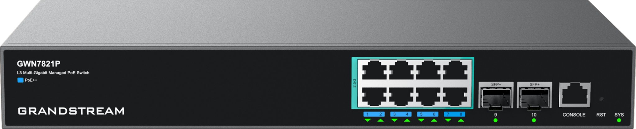 Grandstream Grandstream GWN7821P Layer 3 Multi-Gigabit Managed PoE++ Switch (8x 2.5G, 240W)
