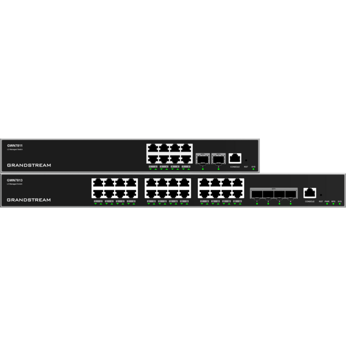 Grandstream Grandstream GWN7813 24-Poorts Gigabit Layer 3 PoE+ Managed Switch (4x 10G SFP+)