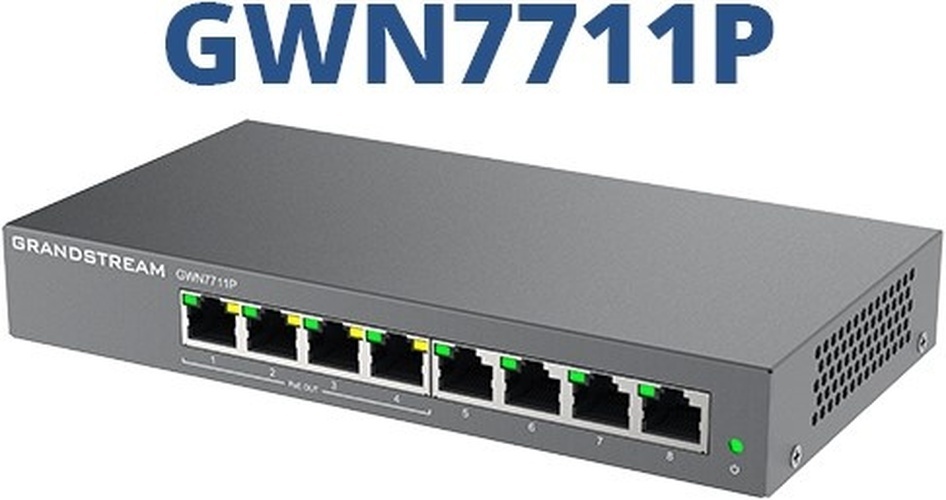 Grandstream Grandstream GWN7711P 8-Poorts Gigabit PoE+ Switch (60W)