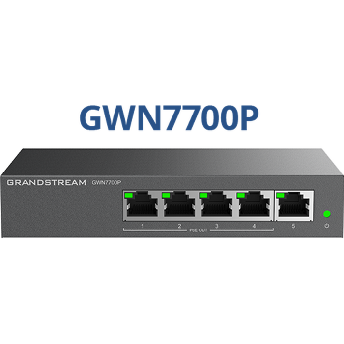 Grandstream Grandstream GWN7700P 5-Poorts Gigabit PoE+ Switch (Plug & Play)