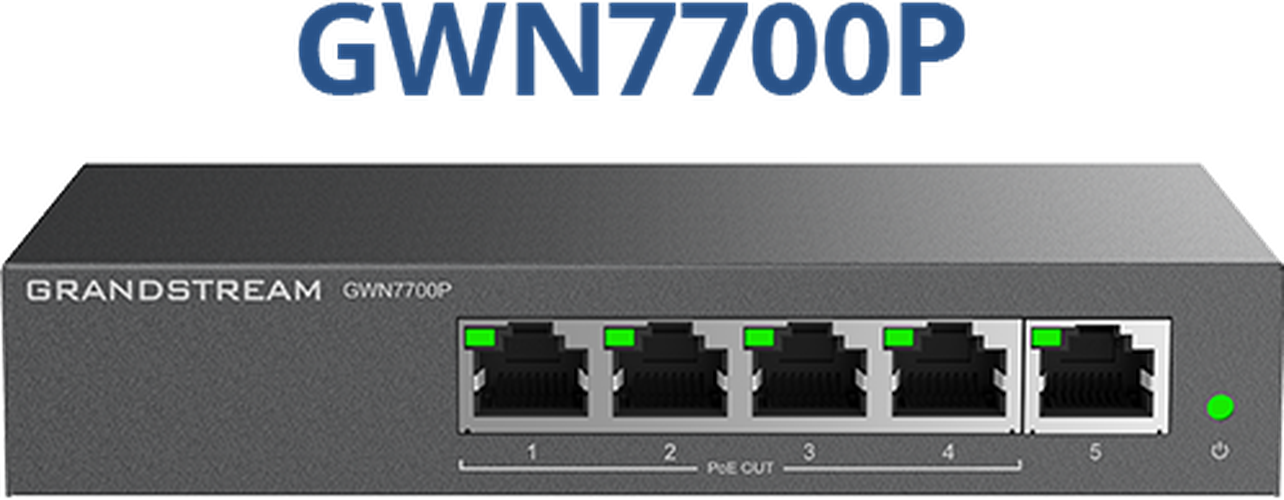 Grandstream Grandstream GWN7700P 5-Poorts Gigabit PoE+ Switch (Plug & Play)