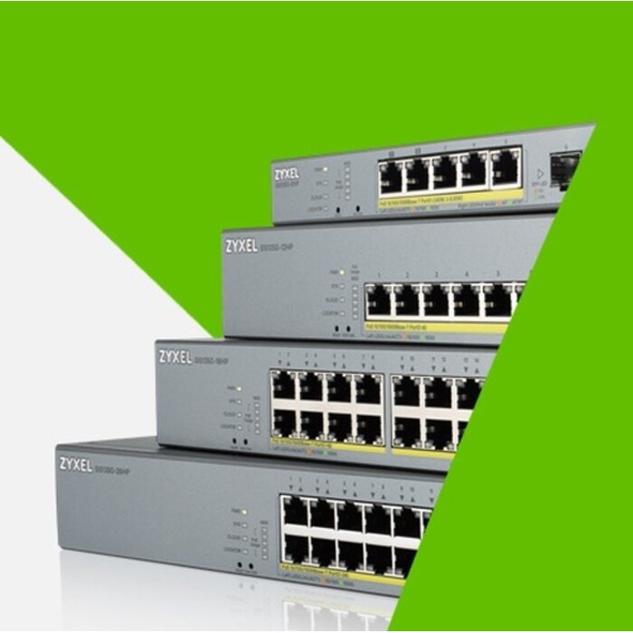 Zyxel Zyxel GS1350-6HP Managed L2 PoE+ Switch - 6 Poorten, 60W, Ventilatorloos