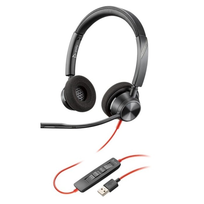 HP-Poly-Plantronics Poly Blackwire 3320 Stereo Headset USB-A (213934-01)