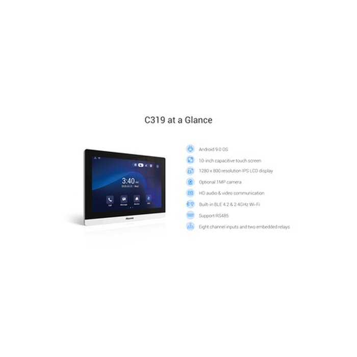 Akuvox Akuvox C319A Android Intercom Binnenpost 10" Touchscreen PoE Wi-Fi