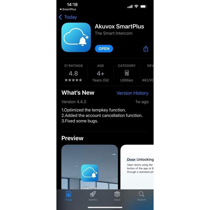 Akuvox Akuvox AKCS-01 SmartPlus Cloud App Licentie voor 1 Apparaat