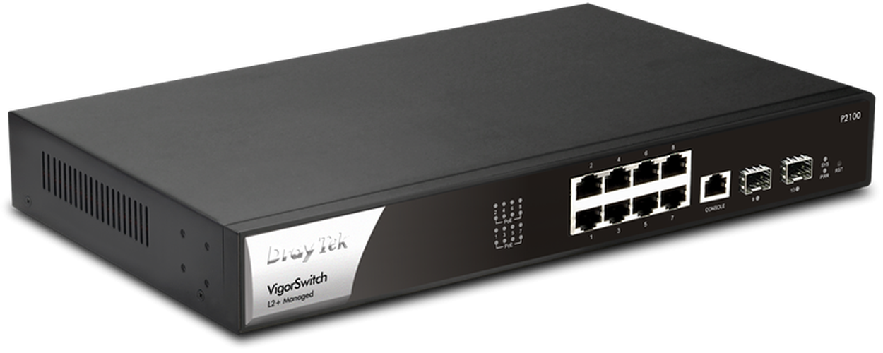 Draytek Draytek VigorSwitch P2100 Managed PoE+ Switch (140W, 2x SFP)