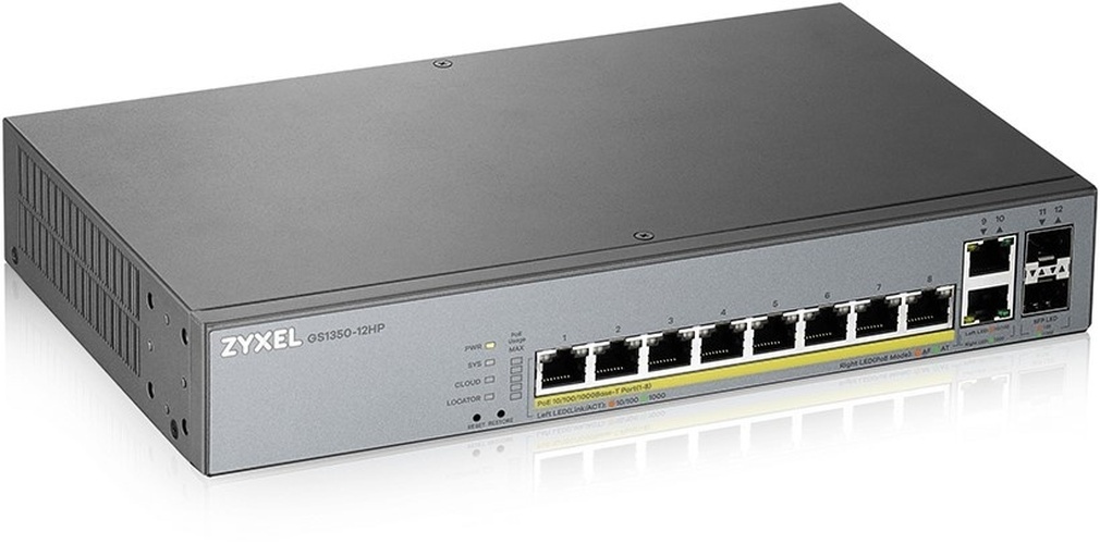 Zyxel Zyxel GS1350-12HP 12-Poorts Managed PoE+ Surveillance Switch - 130W